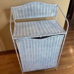 Farmhouse Clothes Hamper: I used to it to store Paper Towels. Great condition. Easy open-