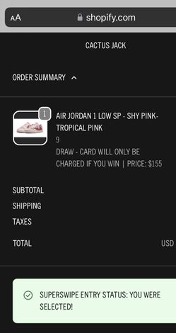 Jordan 1 Low Travis Scott Shy Pink Tropical Pink Size 9