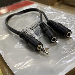 Box/lots  Of 120 3.5mm Stereo Audio Male to 2 Female Headset Mic TRS Y Splitter Cable Adapter