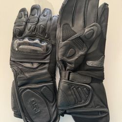 New Men And Women Black Leather Motorcycle Gloves 