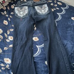 rhinestone pocket jeans