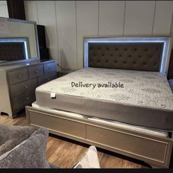 NEW QUEEN AND KING SIZE LED BED WITH PROMOTIONAL MATTRESS AND BOXSPRING INCLUDING FREE DELIVERY- BEDROOM FURNITURE SECTIONAL SOFA AND MORE 