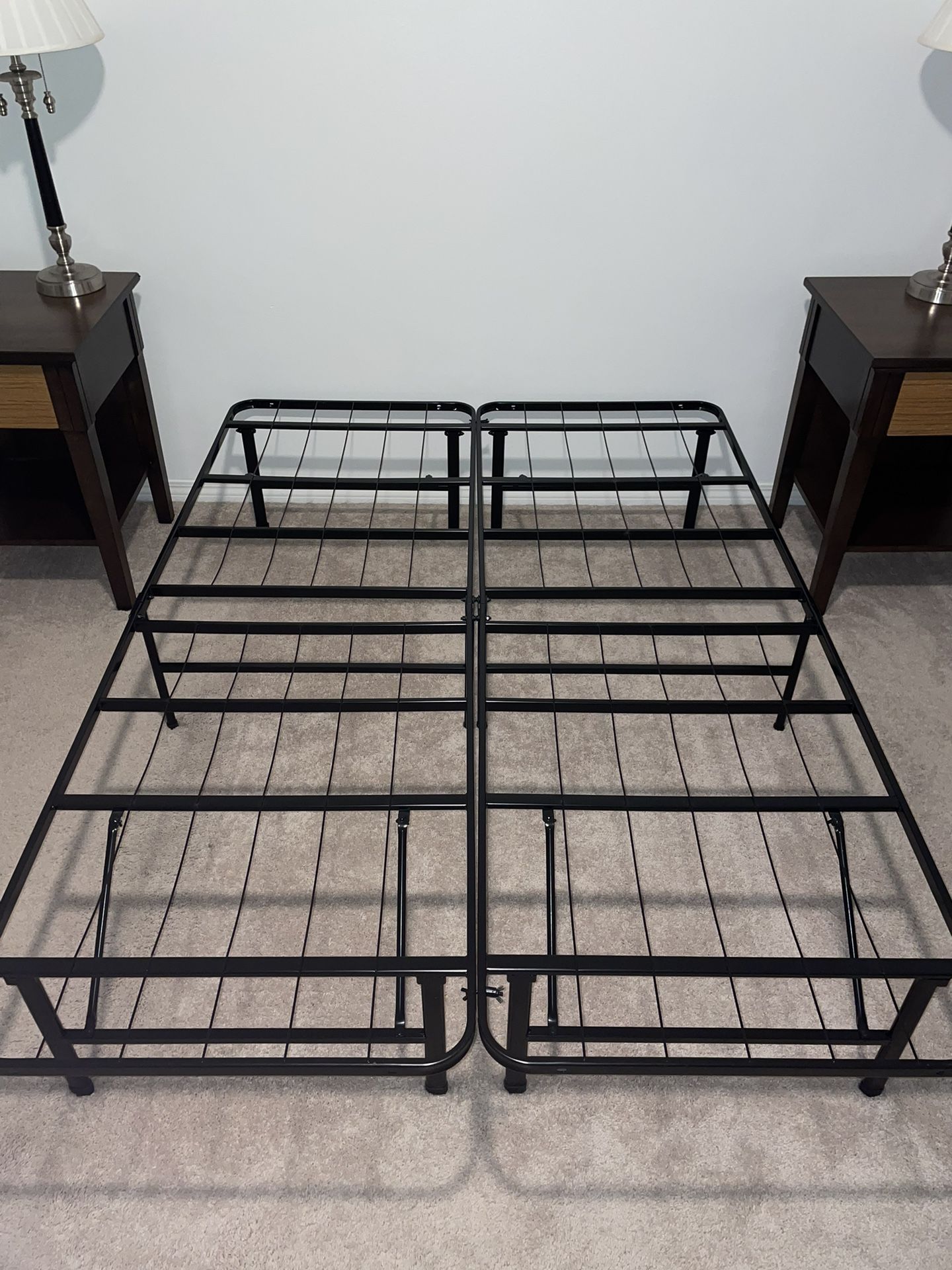 Black Foldable Metal Platform Bed Frame 