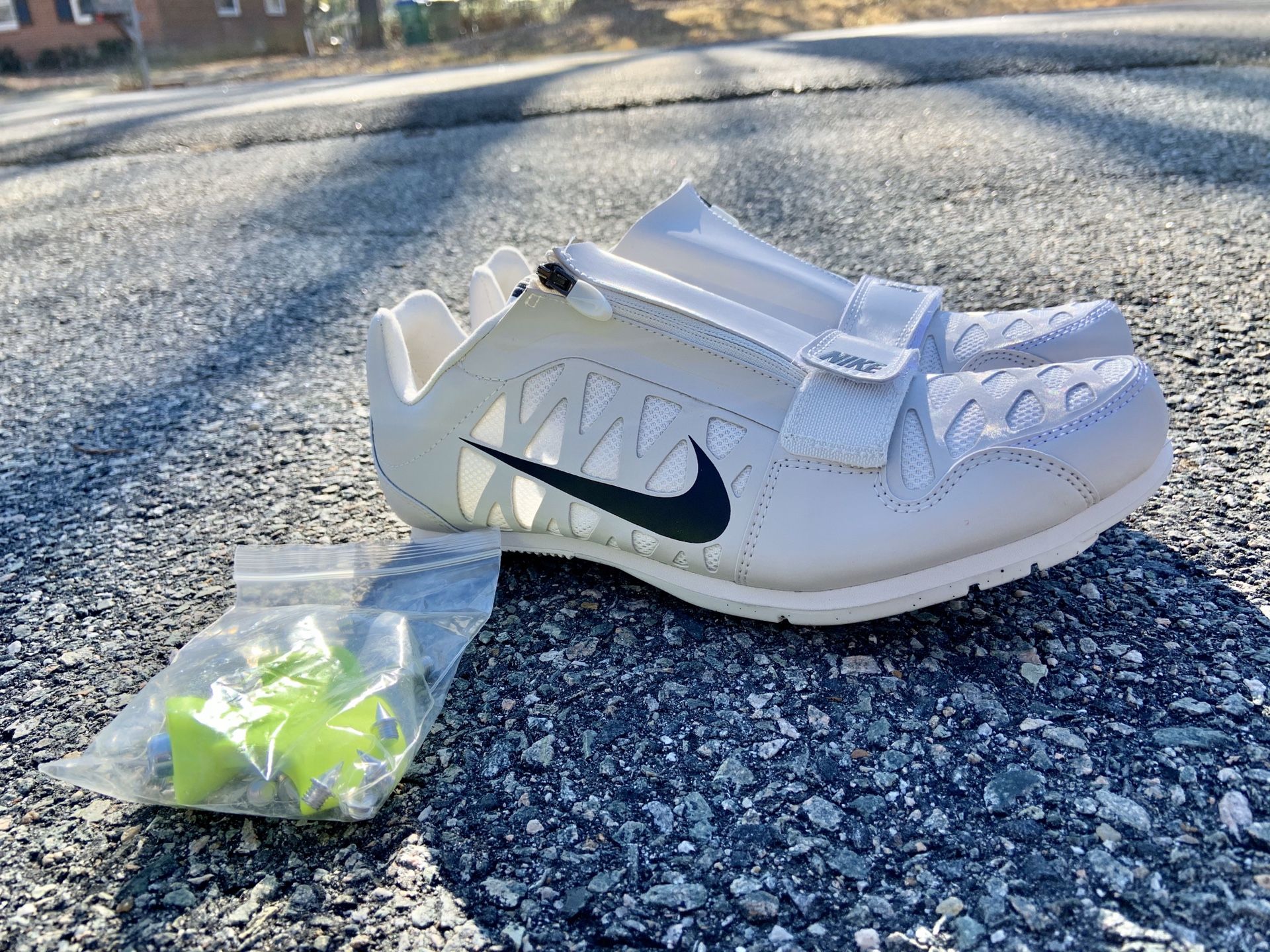 Nike Zoom Long Jump LJ Track Spikes 415339-003 Men's Size 9.5 Ivory Black NWOB
