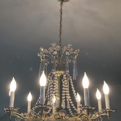 Antique Old Fancy Crystal Chandelier 