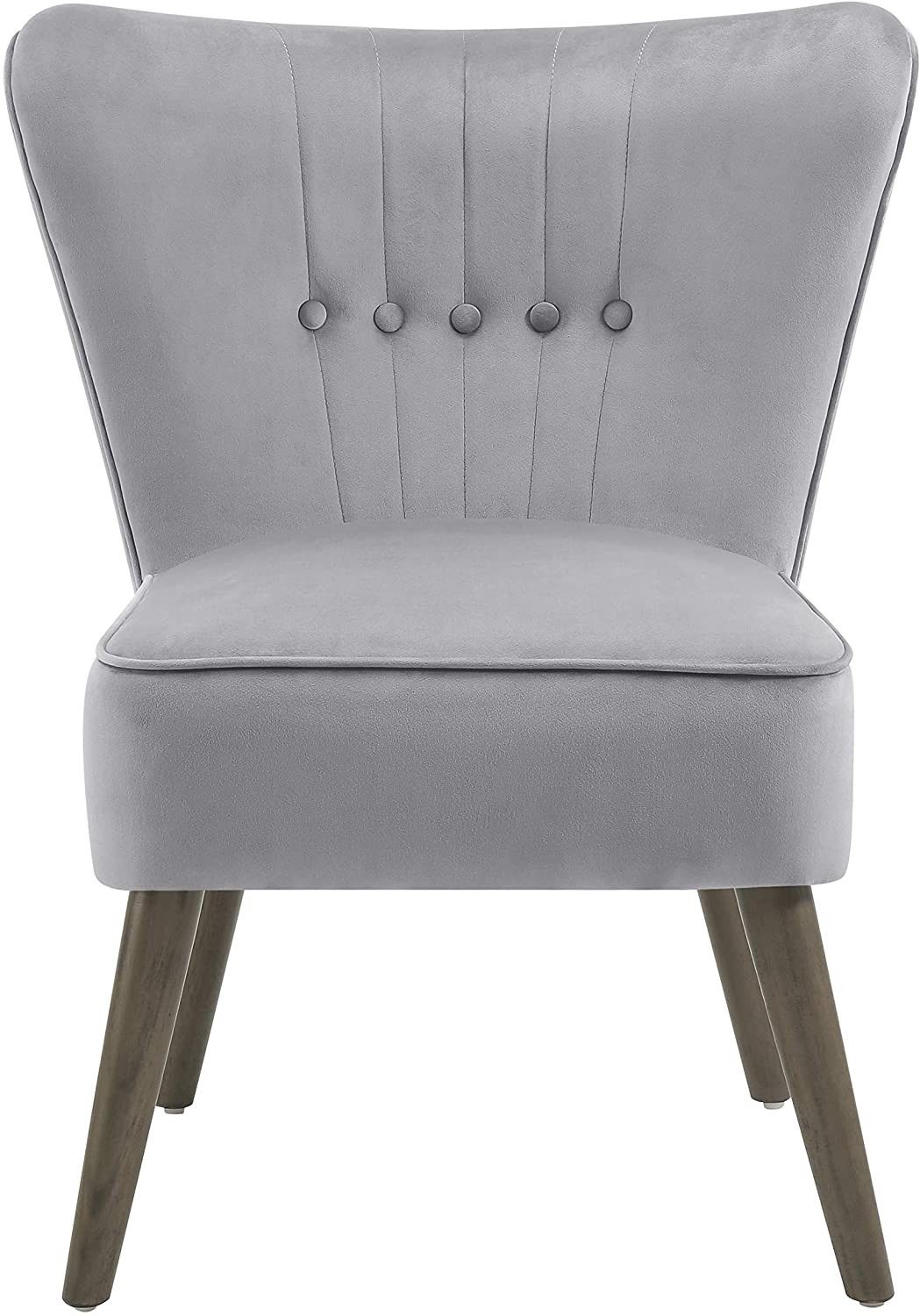 Wingback Design Upholstered Velvet Accent Chair, Gray