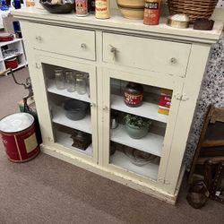 Antique Chippy Cabinet with Glass Doors
