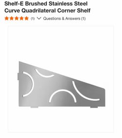 Shelf-E Brushed Stainless Steel Curve Quadrilateral Corner Shelf
