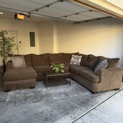 Large Brown Sectional Couch