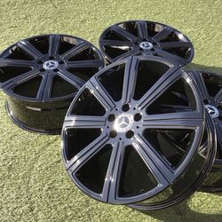20 MERCEDES GLS RIMS OEM STOCK SET 4 BLACK 1(contact info removed)00 GLE 450 580