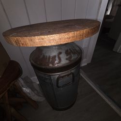 Milk can tables