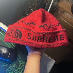 Supreme North Face Collab Beanie Worn 