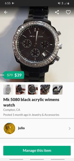 Mk acrylic women's watch black color like new