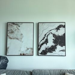 Printed Canvas - Marble Black/ Tan Like New