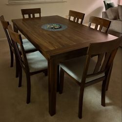 7pc Cherry Finish Dining Set