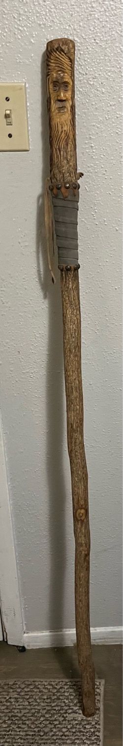 Carved Hiking Staff