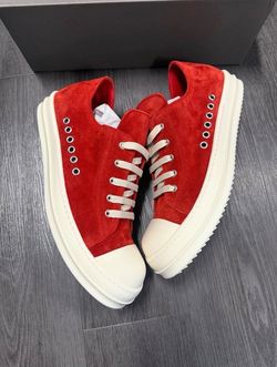 Red Suede Low-Top Platform ricks