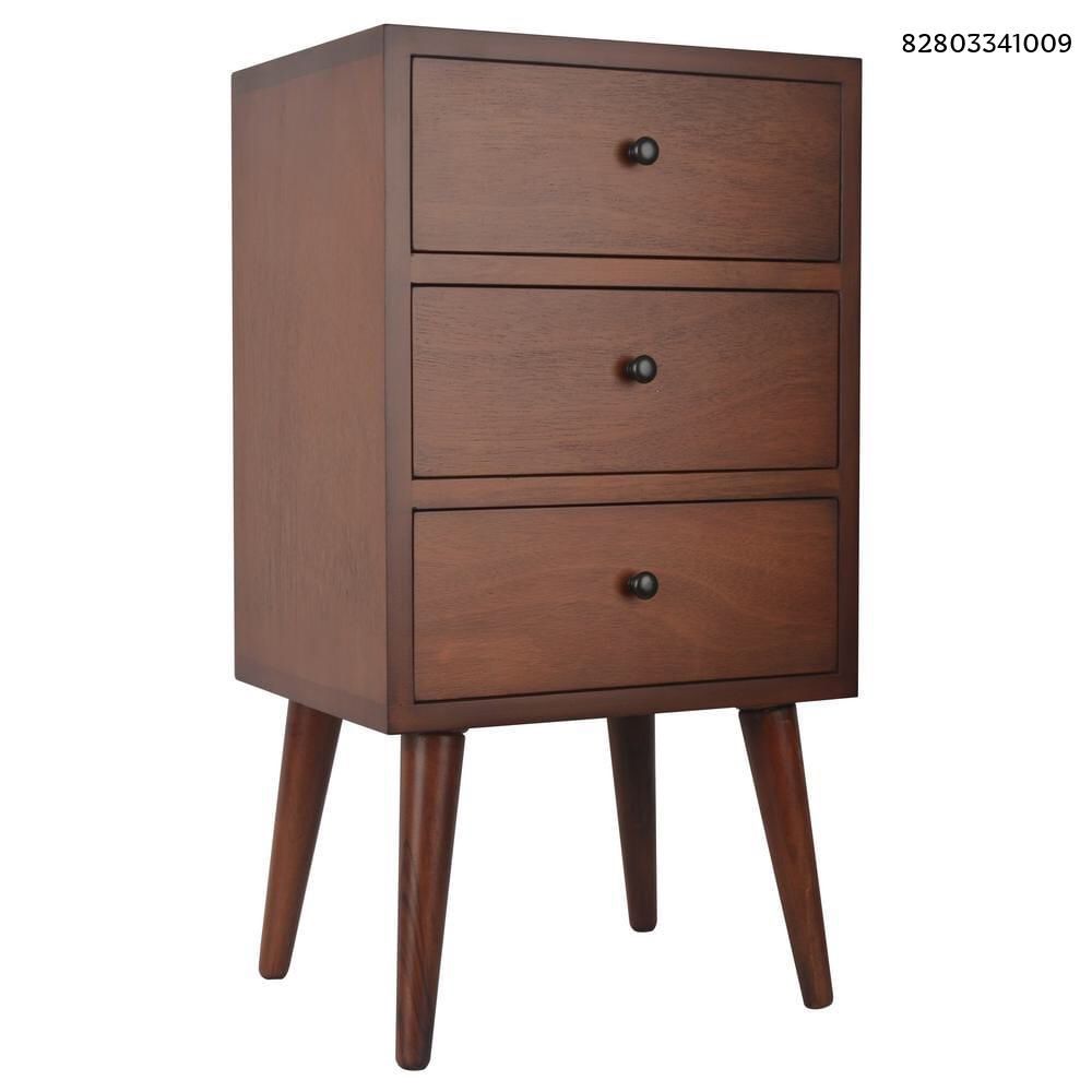 Decor Therapy Mid Century Walnut 3-Drawer End Table