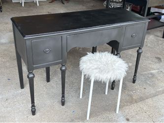 Antique vanity and stool