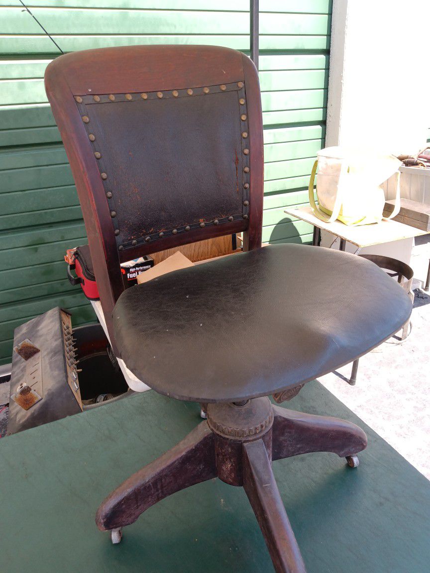 Antique Swivel Rocker Desk Chair
