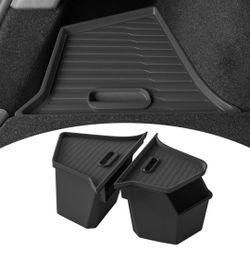 2 PC Rear Trunk Storage Bins with Lids for Tesla 2026 New Model Y Juniper 5 Seater,