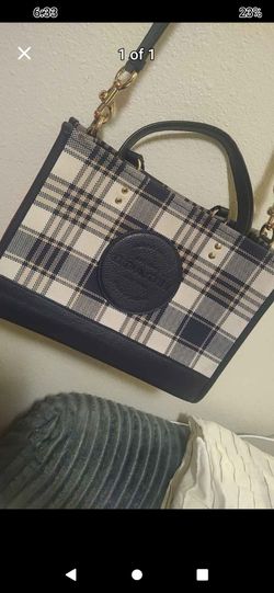 Brand new authentic Coach Dempsey Carryall with Garden Plaid Print