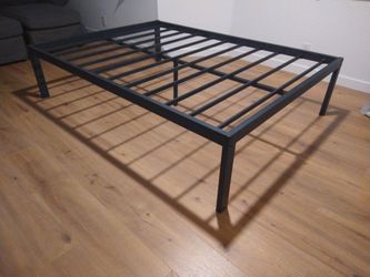 Full size metal platform tall bed frame