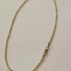 2mm 10k Gold Rope Anklet 