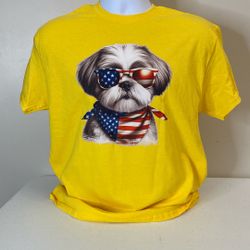 Dog, American Flag Design, New, Gildan 50–50, (item 358)