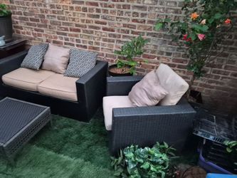 Patio Loveseat Table and Chair