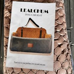 NEW Lealchum Large Dog Car Seat – Orthopedic Memory Foam Pet Bed (Black/Brown) 