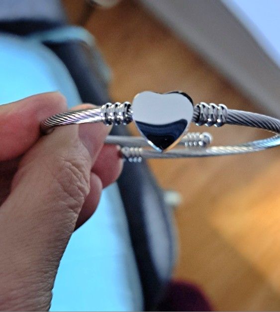 Engravable Heart Cuff Bracelet