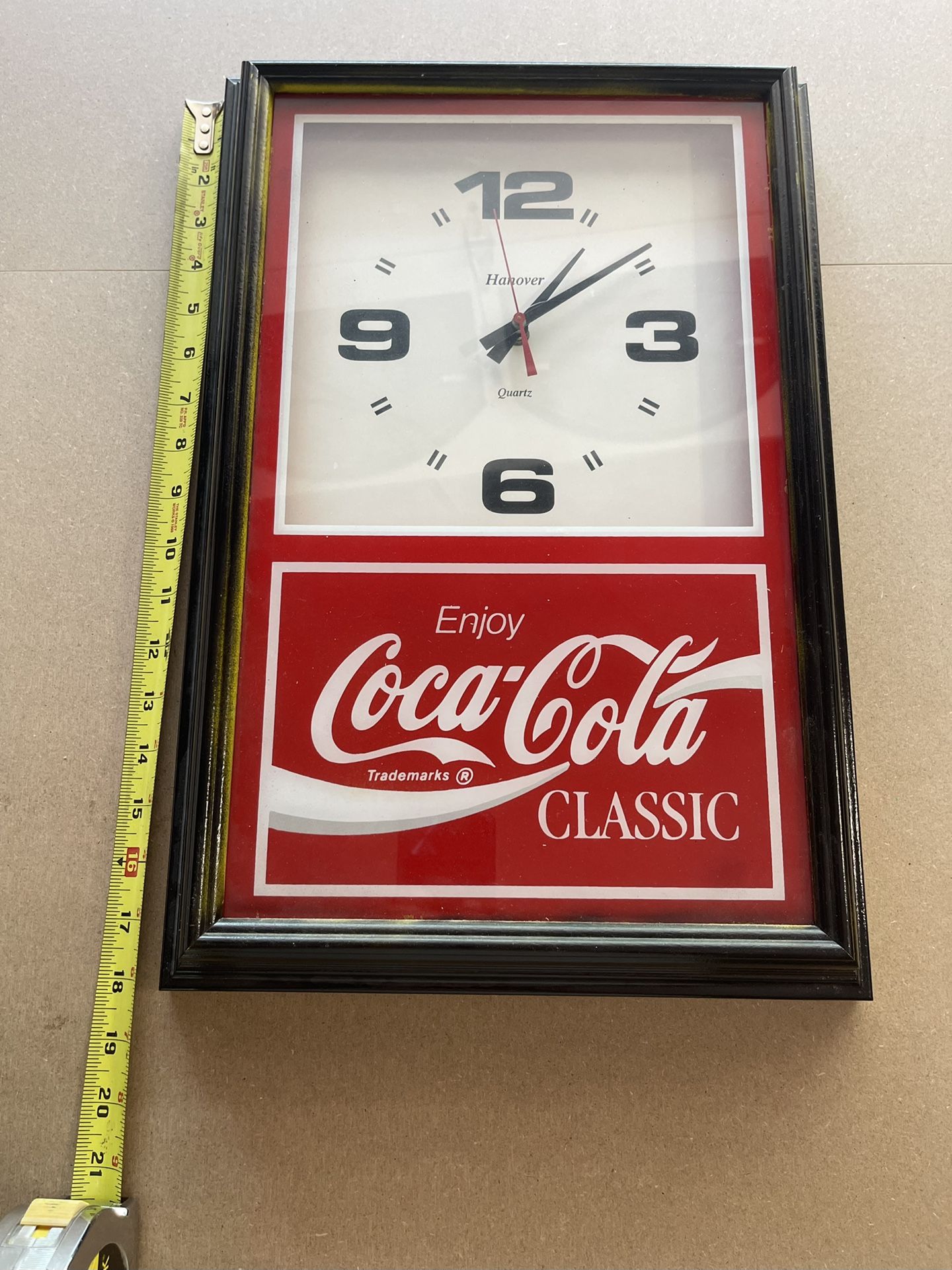 Coca Cola Clock 18x12”