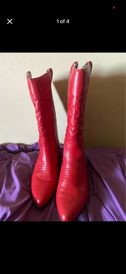 Red cowboy boy boots