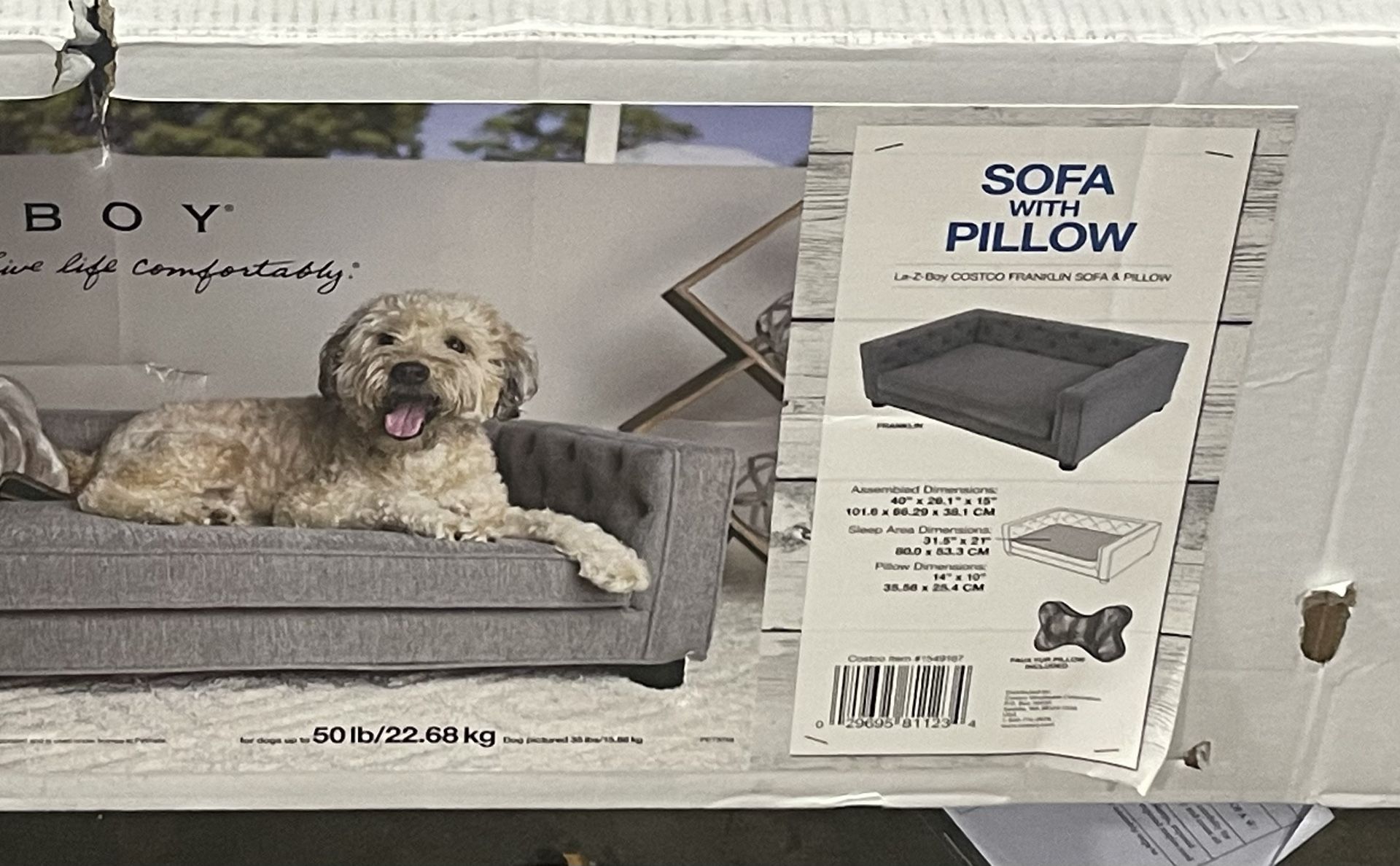 La-Z-Boy Franklin Dog Sofa with Pillow