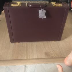 Burgundy Attache Case Briefcase Attorney Combination Lock