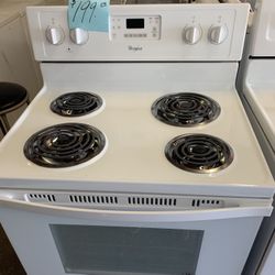 Whirlpool Coil Top Stove White Excellent  . Warehouse pricing.   Warranty  . Delivery Available . 2522 Market st. 33901