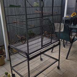 Jaula Negra Para Aves En Exelentes Condiciones Nueva 