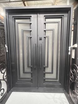 Iron front entry door