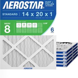 14x20x1 Merv 8 Aerostar Furnace Filters New Six-pack Box Sealed