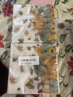 Pumpkin Napkins Fall Napkins 25 Ct