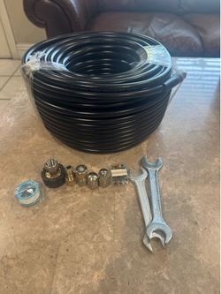 150ft/45M Sewer Jetter Kit for Pressure Washer,Sewer Jetter Nozzles Kit,Drain Cleaning Hose,Pearl Corsage Pin 5800PSI,Rotating and Button Nose Sewer J