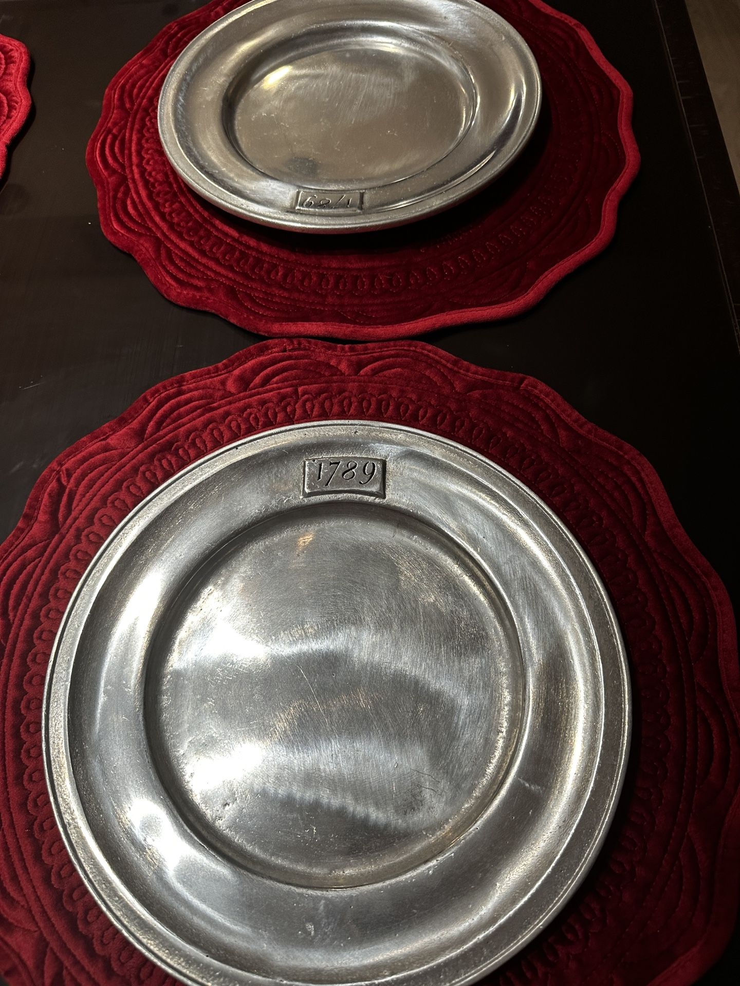 2 “1789” Pewter Plates