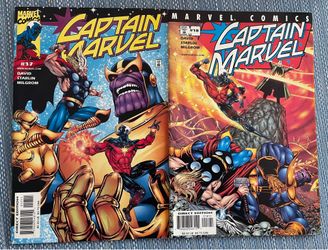 Two Captain Marvel comics from 2001