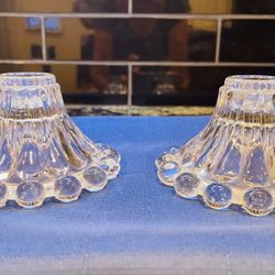 Vintage “ Boopie”  Glass Candlestick Holders 