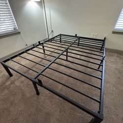 Heavy Duty Metal Bed Frame for Queen Sized Mattress - Supports up to 2000LBS