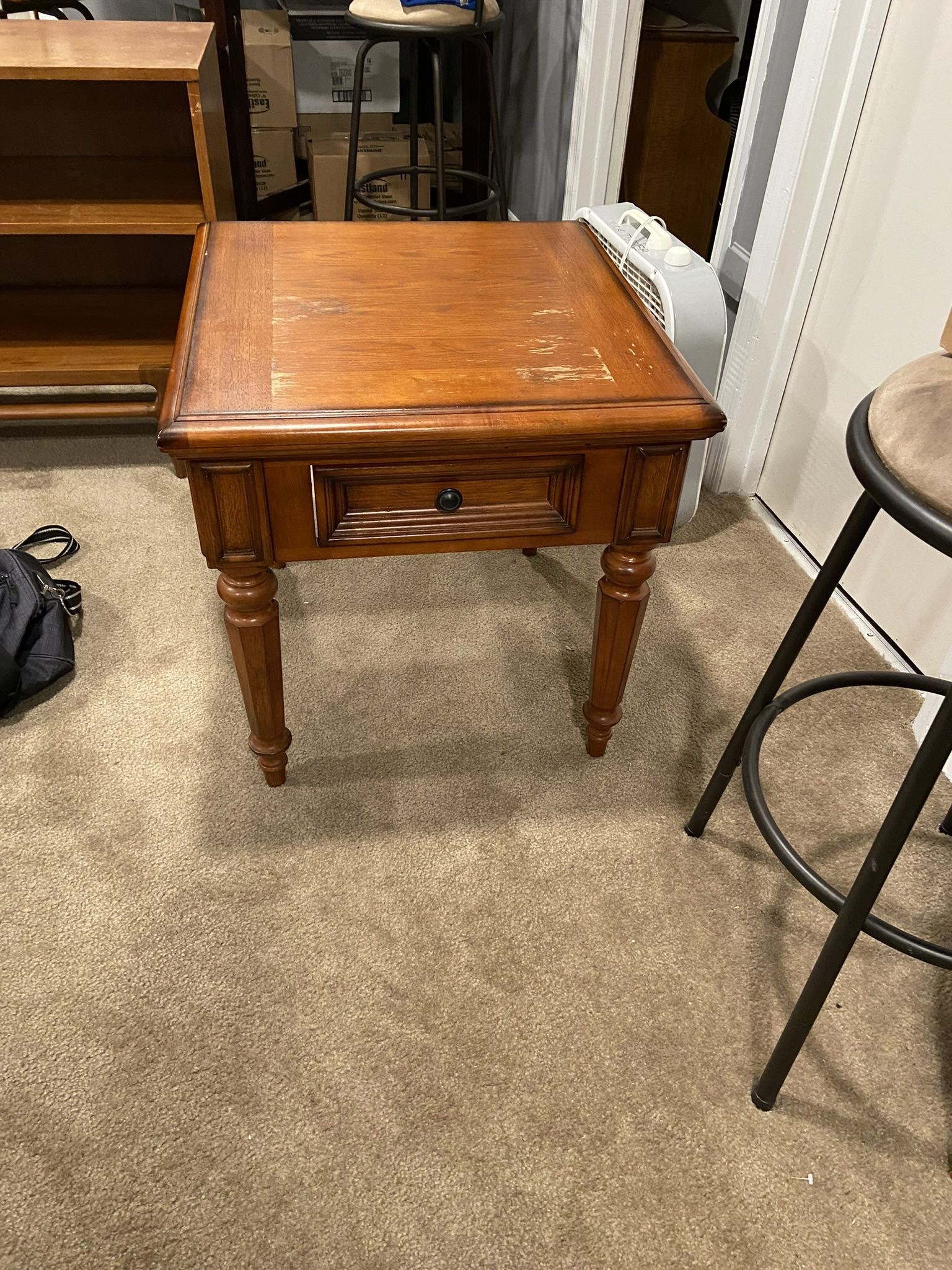 Wood Coffee Table And 2 End Tables