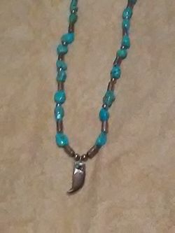 Sterling Silver, Bear Claw And Turquoise Necklaces And Pendants 