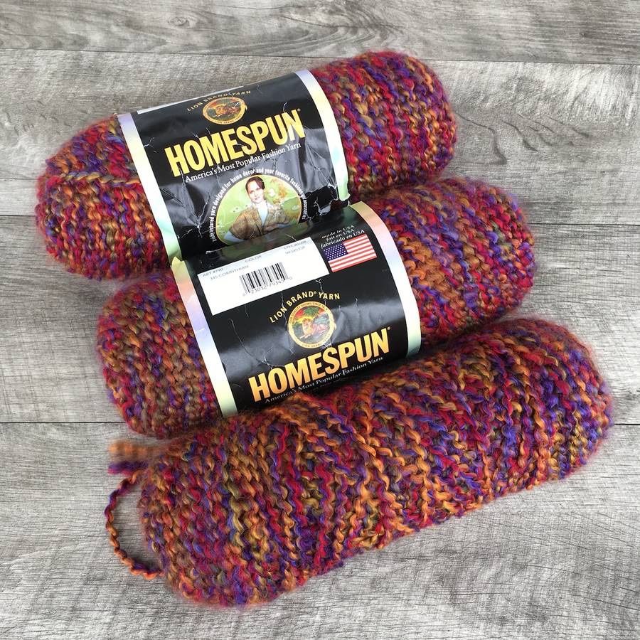 Lot of 3 Lion Brand Homepun Acrylic Yarn