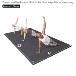 12’x6’ New UNOPENED Black Yoga Mat